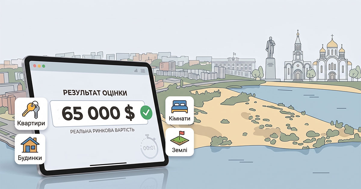 Онлайн-калькулятор ринкової вартості нерухомості в Черкасах